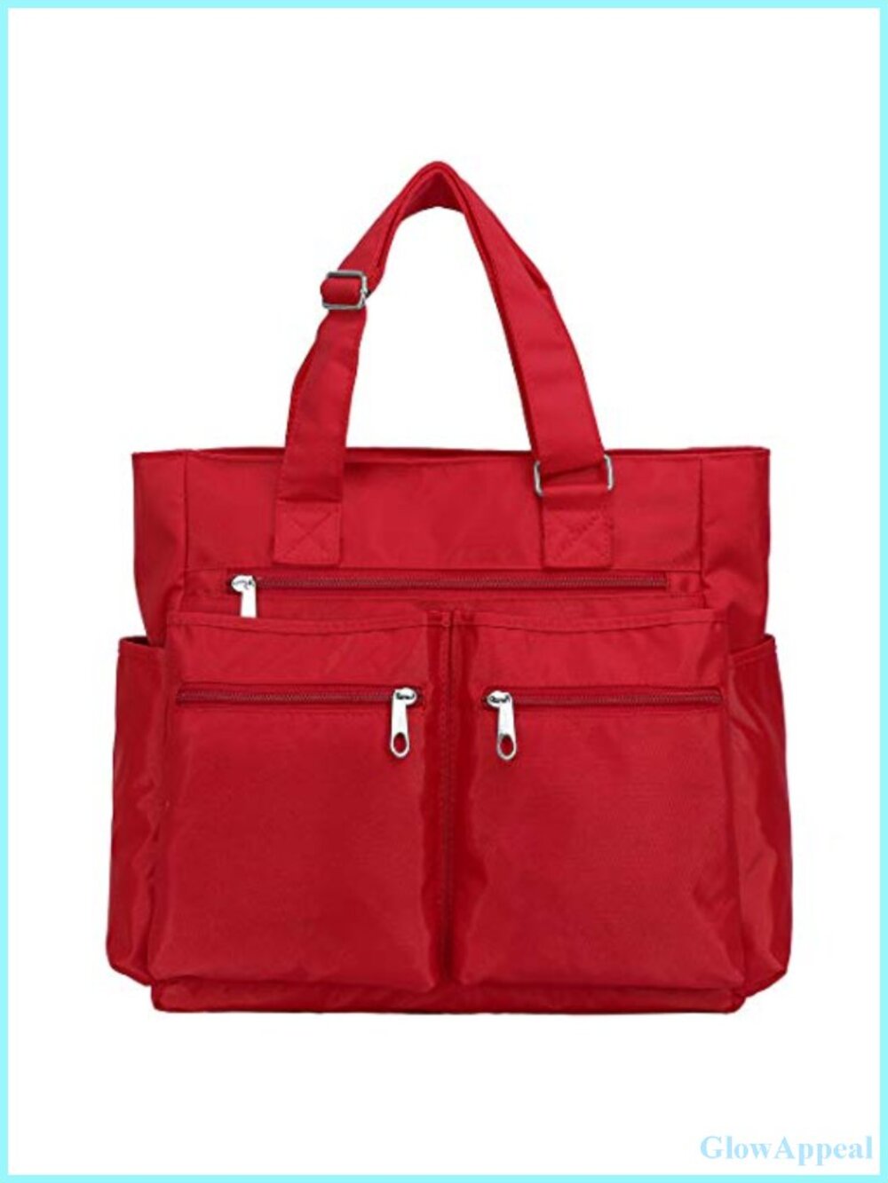 Waterproof Nylon Canvas Tote Bag Multi Pocket Laptop Work Teacher Handbag